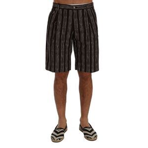 Dolce & Gabbana Vertical Stripe Shorts Men Bordeaux